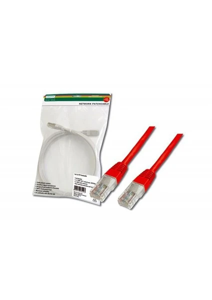 Dk-1511-005-R Dıgıtus 0,5 Metre Cat5 Utp Patch Cord Kırmızı Rj-45