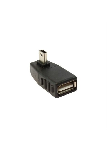 Mini 5P M 90Derece Yan Açı / Usb A F - Nickel/Black