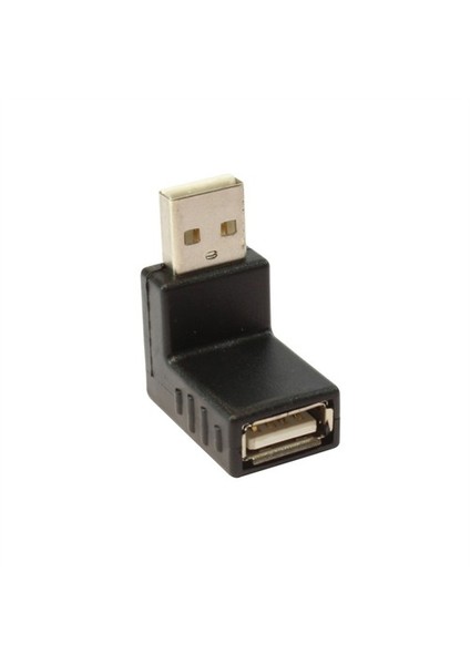 Usb 2.0 M 90Derece Büyük / Usb A F - Nickel/Black