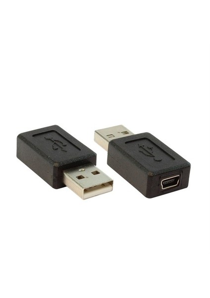 Usb 2.0 A M / Usb Mini 9P F Dönüştürücü - Nickel/Black
