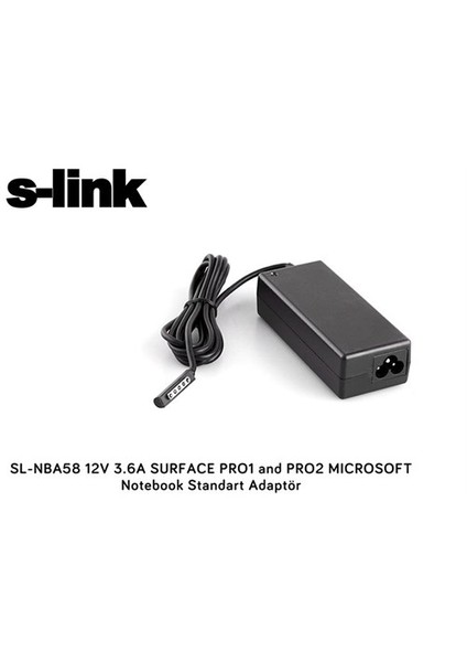 Sl-Nba58 12V 3.6A Surface Pro1 And Pro2 Mıcrosoft Notebook Standart Adaptör