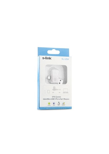 Sl-U94 Beyaz Usb To Mikro 5 Pin + Kart Okuyucu Otg Çevirici fiyatları