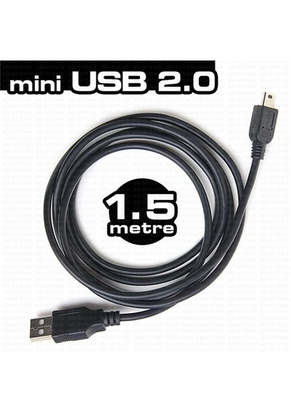 Mini USB 2.0 1.5m Şarj ve Data Kablosu (PS3 kol şarj kablosu)(DK-CB-USB2MINIL150)