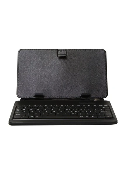 KB-12 USB 9.7" Siyah Klavyeli Tablet Kılıfı + Addison ALS-PAD10 9,7" Stand