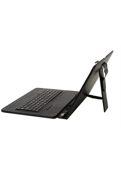 KB-12 USB 9.7" Siyah Klavyeli Tablet Kılıfı + Addison ALS-PAD10 9,7" Stand