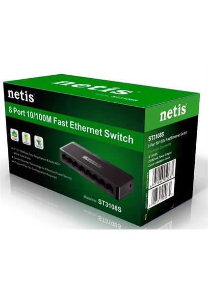 ST3108S 8 Port Fast Ethernet Switch