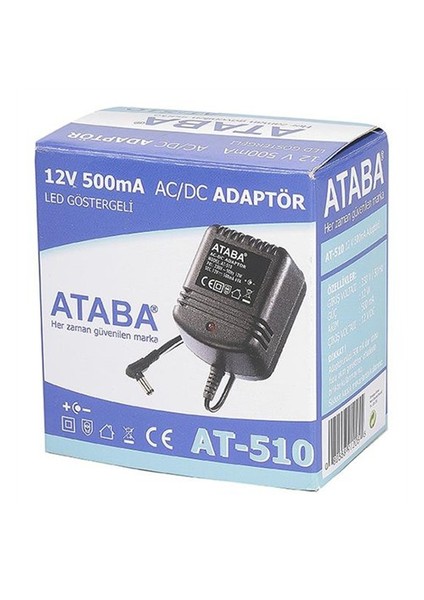 At-510 12W, 12V 500Mah Telefon Adaptörü
