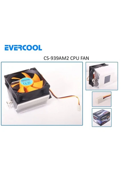 CS-939AM2 3pin Kırmızı CPU Fan