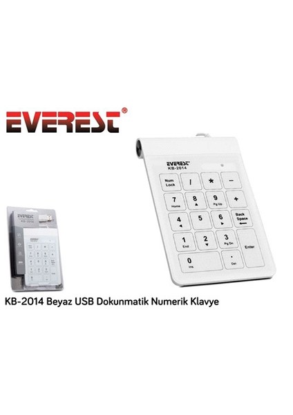 Kb-2014 Usb Dokunmatik Nümerik Klavye (Beyaz)