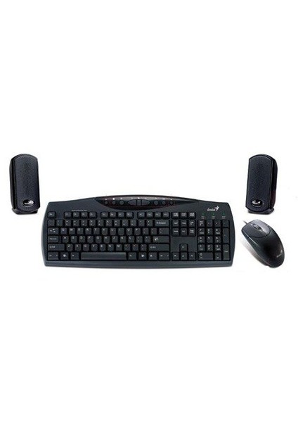 KMS-U110 Kablolu Siyah Klavye Mouse Hoparlör Set (KL GENIUS KMS-U110)