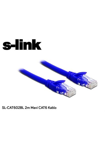 Sl-Cat602-M S-Lınk 2M Mavi Cat6 Kablo