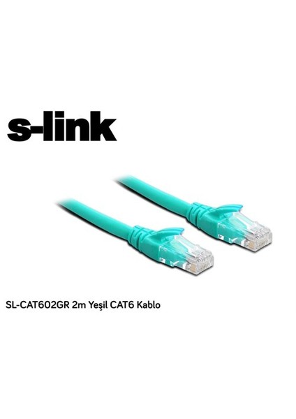 Sl-Cat602-Y S-Lınk 2M Yeşil Cat6 Kablo