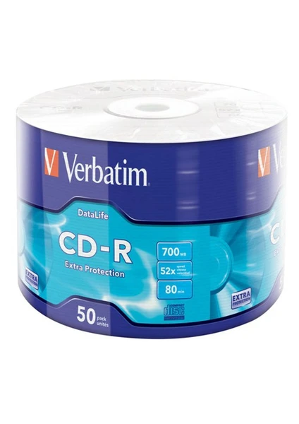 CD-R 700MB 80 Dakika 52X Hızında 50'li Spindle 43787