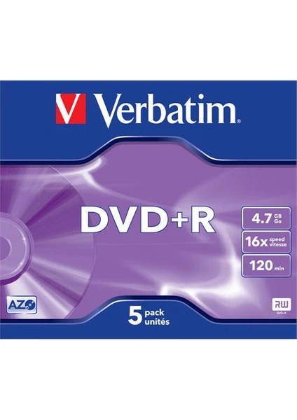 DVD+R 4.7GB 16X Hızında 5'li Kutu 43497