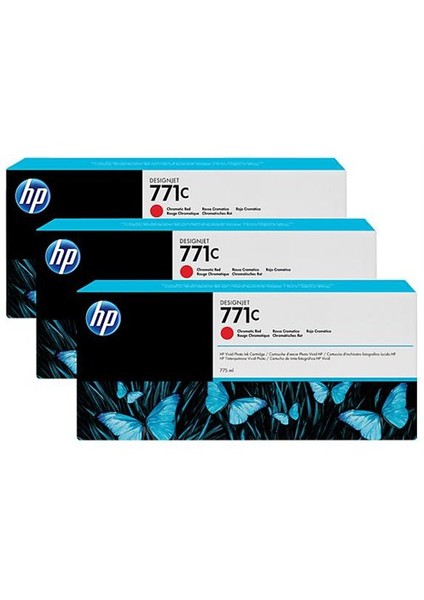 B6y32a (771C) 3 Lu Paket 775-Ml Kromatık Kırmızı Desıgnjet Mur