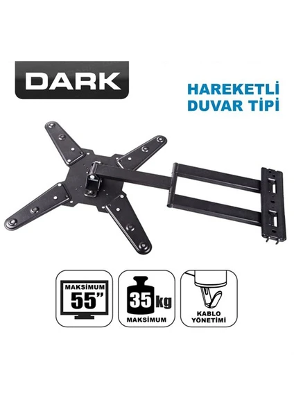 23"- 55" Hareketli ve Katlanabilir Duvar Tipi,Monitör Askı Aparatı(DK-AC-VT30PC)