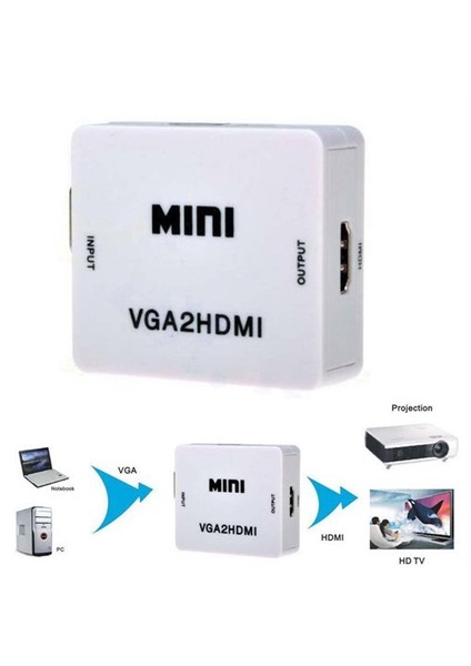 M600 Vga To Hdmi Çevirici Dönüştürücü Converter Vga'dan Hdmi Çevirici
