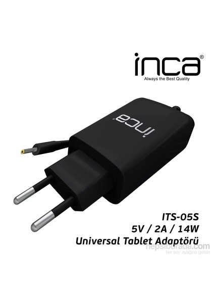 ITS-05S 2.5mm 5V 2A Siyah Tablet Şarj Adaptörü