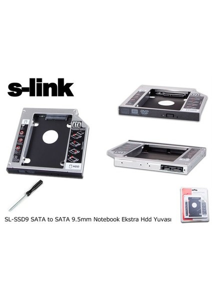 Sl-Ssd9 Sata To Sata 9.5Mm Notebook Ekstra Hdd Yuvası