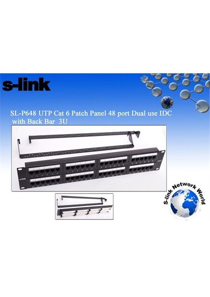 Sl-P648 48 Li Utp Cat6 Patch Panel