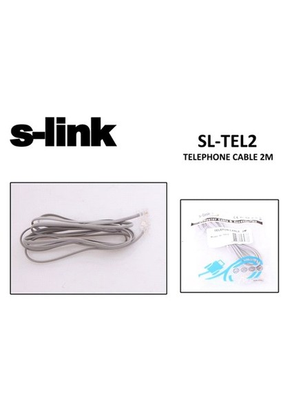 Sl-Tel2 2M Telefon Poşet Kablo