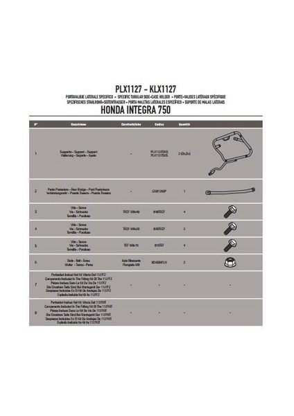 Gıvı Plx1127 Honda Integra 750 (14-15) Yan Çanta Tasıyıcı fırsatları