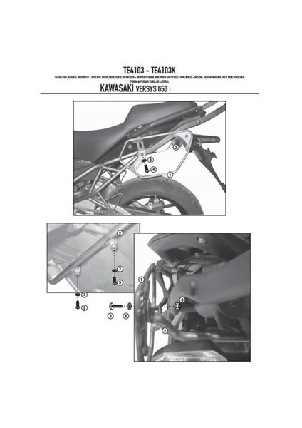 Gıvı Te4103 Kawasakı Versys 650 (10-14) Yan Kumas Çanta Tasıyıcı modelleri