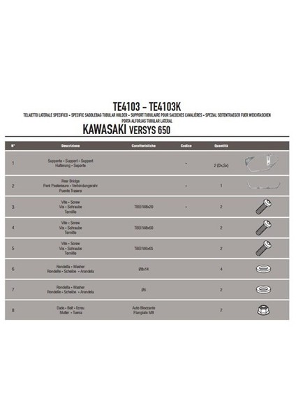 Gıvı Te4103 Kawasakı Versys 650 (10-14) Yan Kumas Çanta Tasıyıcı fırsatları