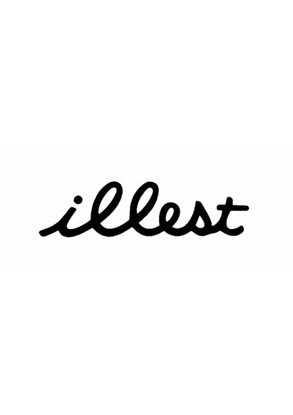 " illest " Siyah Sticker 11x3 cm