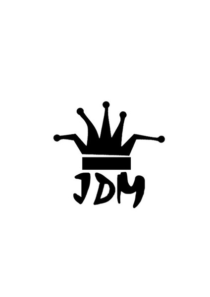 " JDM King " Sticker 14x14cm Siyah