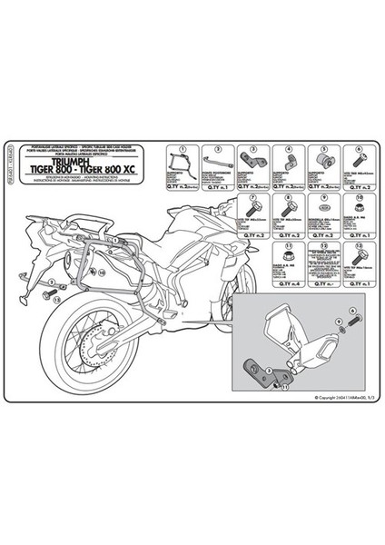 Klr6401 Trıumph Tıger 800 (11-15) Yan Çanta Tasıyıcı fırsatları