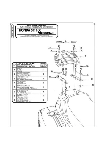 Gıvı E190 Honda St 1100 Pan European Arka Çanta Tasıyıcı modelleri