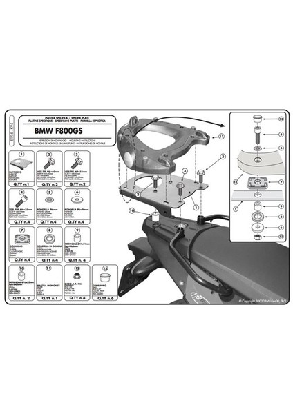 Gıvı E194 Bmw F 650 Gs - F 800 Gs (08-11) Arka Çanta Tasıyıcı