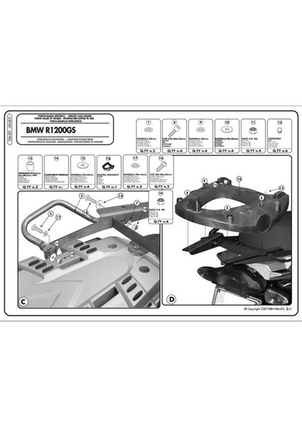 Kr689 Bmw R 1200 Gs (04-12) Arka Çanta Tasıyıcı