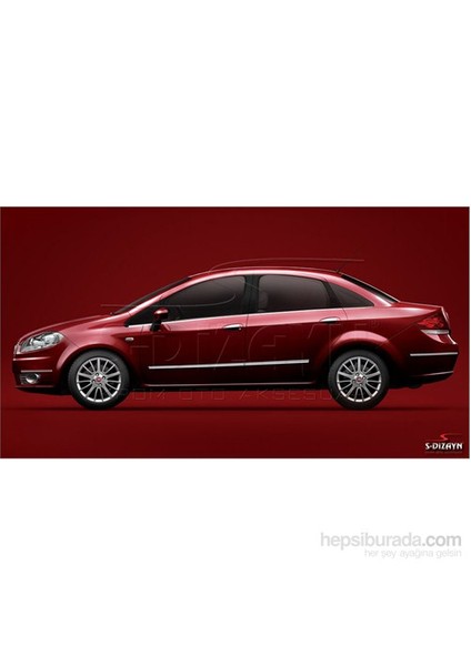 S-Dizayn Fiat Linea Kapı Koruma Çıtası Krom P.Çelik + Abs Plastik 8 Prç.