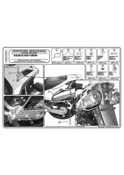Kl528 Suzukı Dl 1000 V-Strom (02-11) - Kawasakı Klv1000 (04-10) Yan Çanta Tasıyıcı