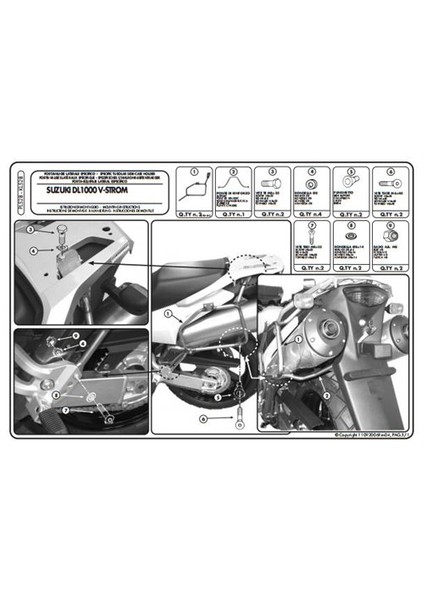 Kl528 Suzukı Dl 1000 V-Strom (02-11) - Kawasakı Klv1000 (04-10) Yan Çanta Tasıyıcı