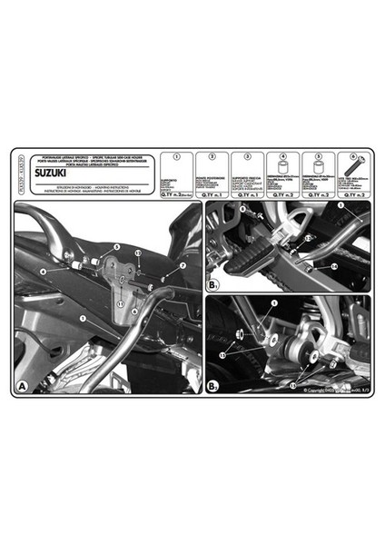 Klx539 Suzukı Gsx 650 -1250 - Gsf 650-1250 (07-15) Yan Çanta Tasıyıcı