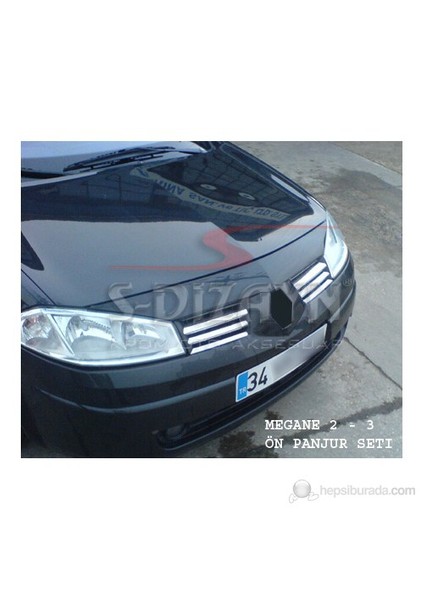 S-Dizayn Renault Megane-II Ön Panjur 6 Prç. P.Çelik HB & SEDAN (2004-2005)