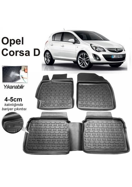 3D Kauçuk Paspas Opel Corsa D Kasa