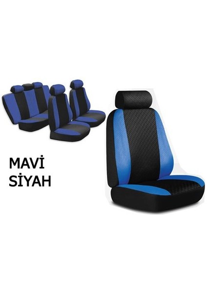 Oto Koltuk Kılıfı Siyah-Mavi
