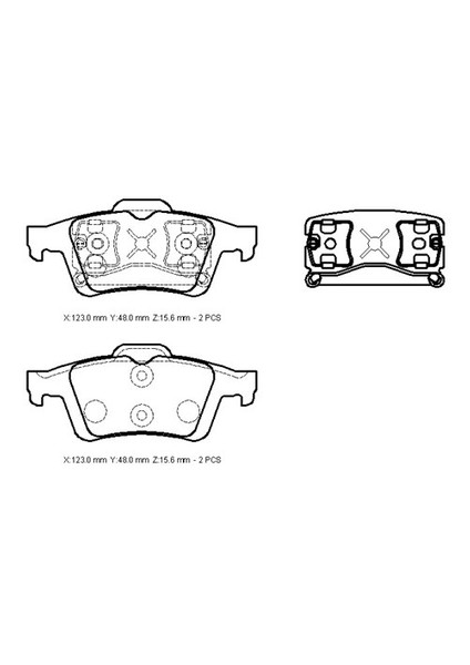 Ford Focus C Max- 04/06 Arka Fren Balatası (Disk) (123X48x15,6)(