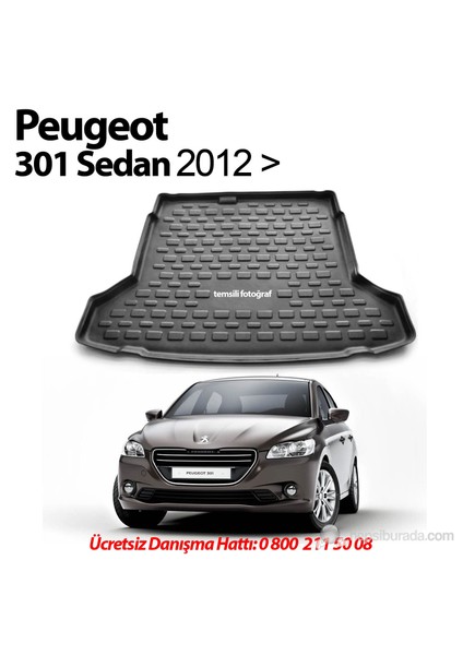 Peugeot 301 Sedan Bagaj Havuzu Paspası 2012-> Sonrası