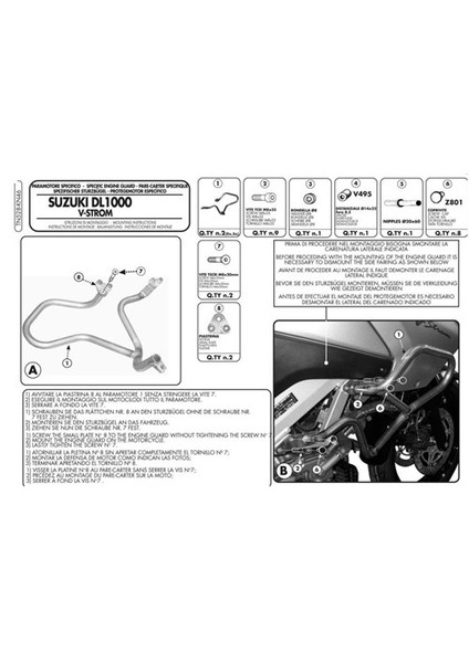 Kn46 Suzukı Dl 1000 V-Strom (02-11) Koruma Demırı modelleri