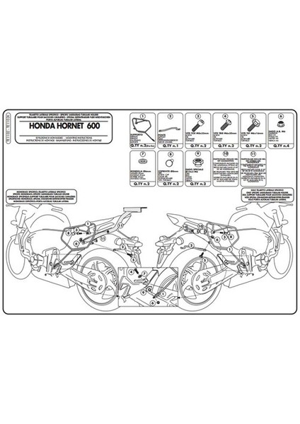 Gıvı Te1102 Honda Hornet 600 (11-13) - Cbr 600 F (11-13) Yan Kumas Çanta Tasıyıcı modelleri