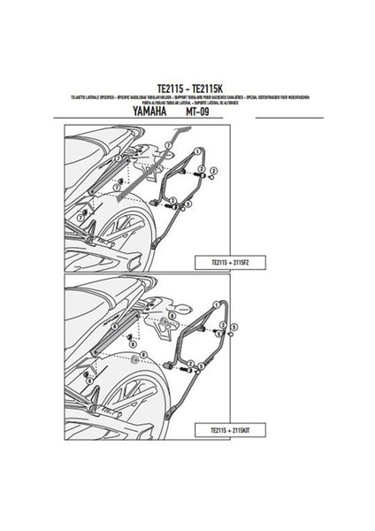 Gıvı Te2115 Yamaha Mt-09 (13-15) Yan Kumas Çanta Tasıyıcı
