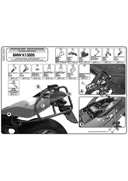 Gıvı Plr692 Bmw K 1200S (05-08) - K 1300S (09-15) Yan Çanta Tasıyıcı fırsatları