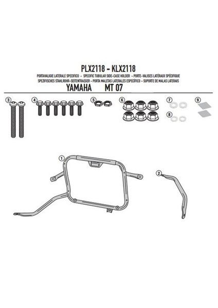 Gıvı Plx2118 Yamaha Mt-07 (14-15) Yan Çanta Tasıyıcı