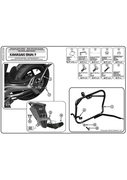 Gıvı Plx4104 Kawasakı Er-6N - Er-6F 650 (12-15) Yan Çanta Tasıyıcı fiyatları