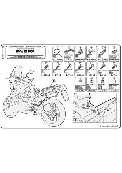 Gıvı Plxr5100 Bmw R 1200R (11-14) Yan Çanta Tasıyıcı fiyatları